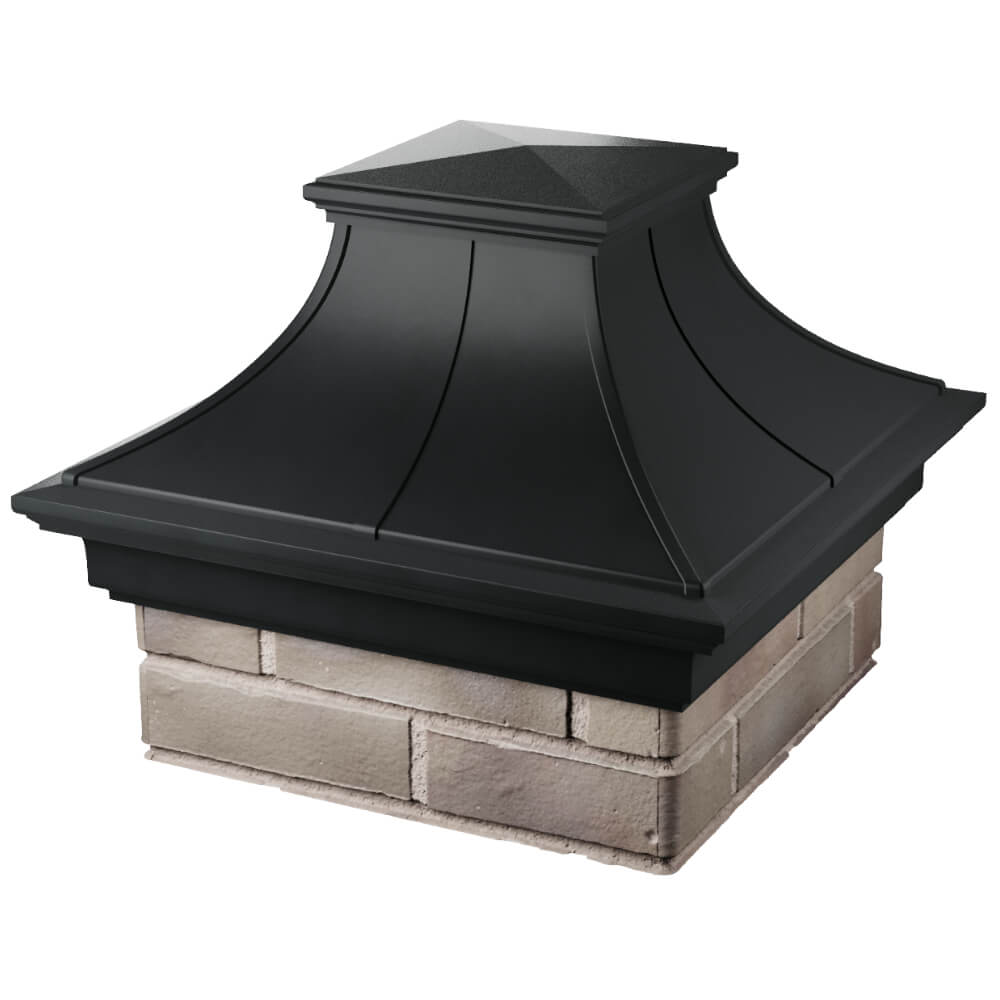 Колпак Zking Монблан Премиум Черный на столб 1.5х1.5 кирпича (385х385мм)