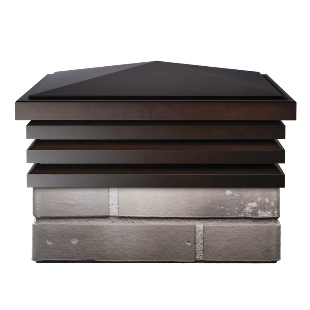 Колпак Zking Бона ХайТек Коричневый на столб 1.5х1.5 кирпича (385х385мм)